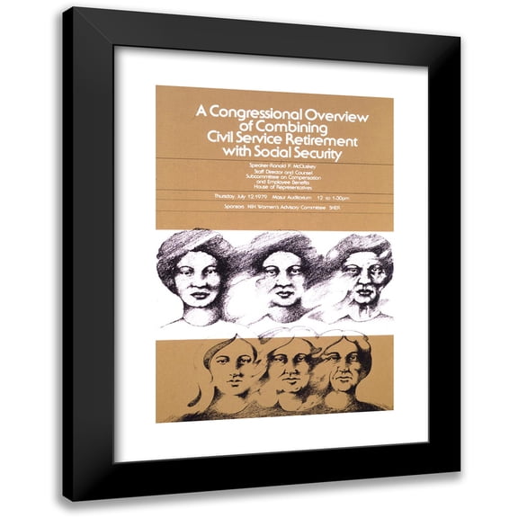 National Institutes of Health 11x14 Black Modern Framed Museum Art Print Titled - A Congressional Overview of Combining Civil Service Retirement with Social Security (1979)