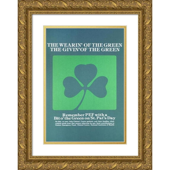 National Institutes of Health 11x14 Gold Ornate Wood Frame and Double Matted Museum Art Print Titled - The Wearin’ of the Green, the Givin’ of the Green