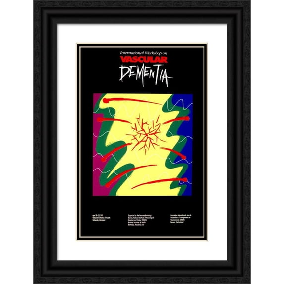 National Institutes of Health 13x18 Black Ornate Wood Framed Double Matted Museum Art Print Titled - International Workshop on Vascular Dementia (1991)