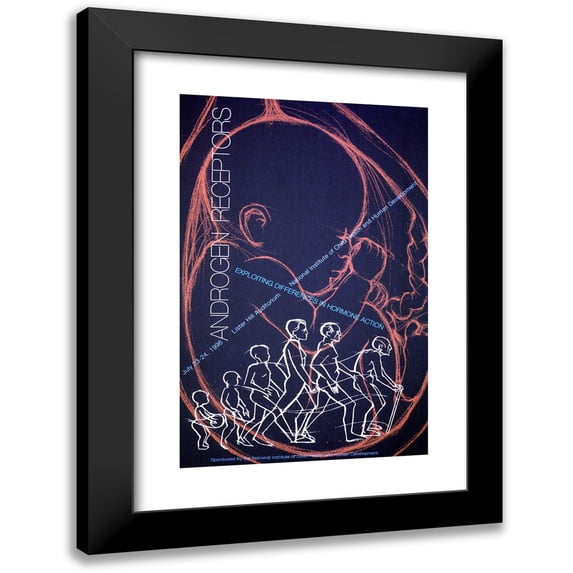 National Institutes of Health 11x14 Black Modern Framed Museum Art Print Titled - Androgen Receptors; Exploiting Differences in Hormone Action (1996)