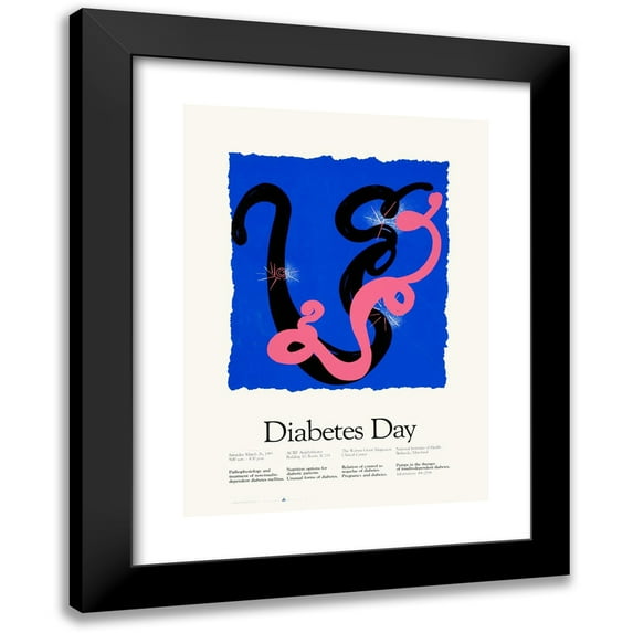 National Institutes of Health 11x14 Black Modern Framed Museum Art Print Titled - Diabetes Day (1983)