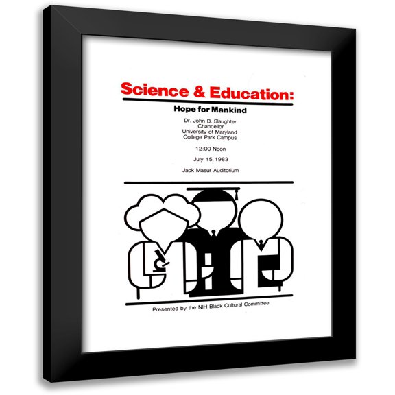 National Institutes of Health 11x14 Black Modern Framed Museum Art Print Titled - Science and Education; Hope for Mankind (1983)