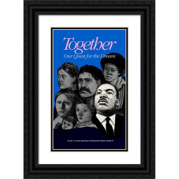 National Institutes of Health 11x14 Black Ornate Wood Framed Double Matted Museum Art Print Titled: Together; Our Quest for the Dream (1991)