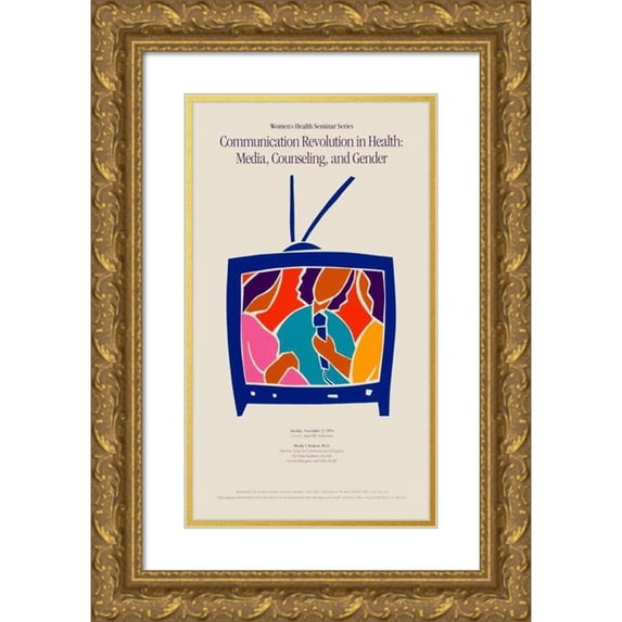 National Institutes of Health 12x18 Gold Ornate Wood Frame and Double Matted Museum Art Print Titled - Communication Revolution in Health (1994)