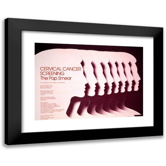 National Institutes of Health 14x11 Black Modern Framed Museum Art Print Titled - Cervical Cancer Screening; the Pap Smear (1990)