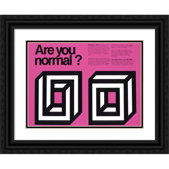 National Institutes of Health 14x11 Black Ornate Wood Framed Double Matted Museum Art Print Titled: Are You Normal