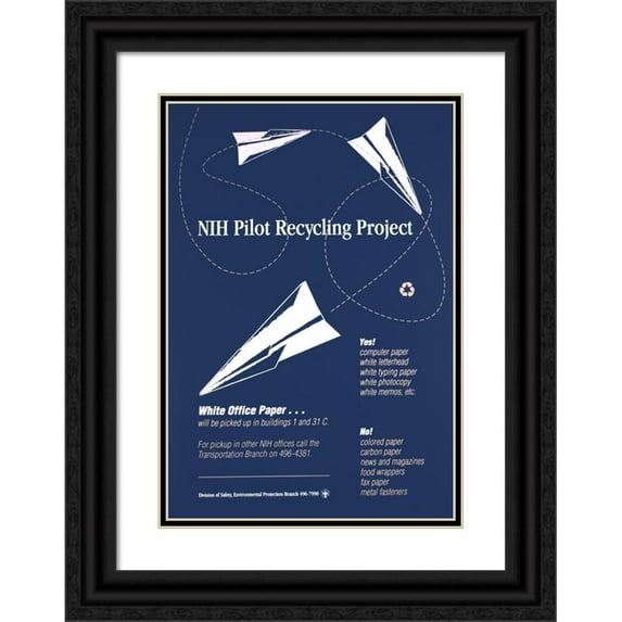 National Institutes of Health 14x18 Black Ornate Wood Framed Double Matted Museum Art Print Titled - Nih Pilot Recycling Project II