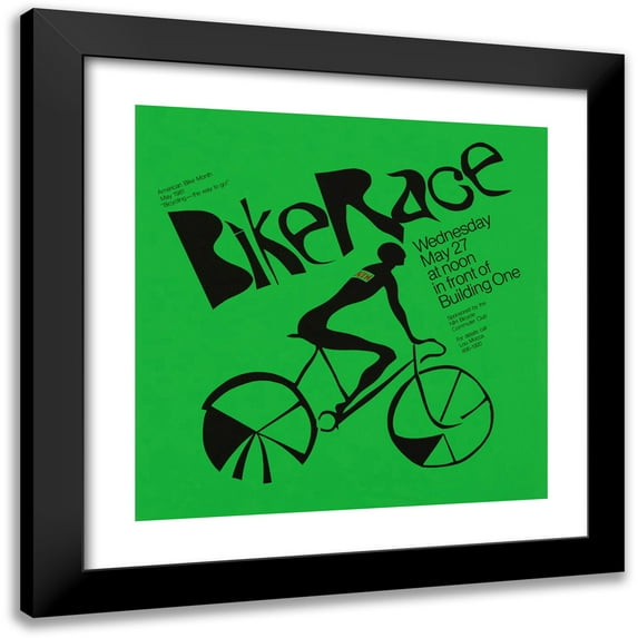 National Institutes of Health 15x15 Black Modern Framed Museum Art Print Titled - Bike Race (1981)