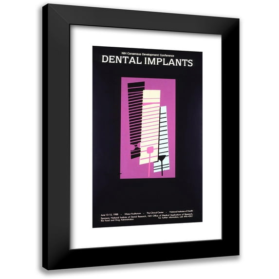 National Institutes of Health 16x24 Black Modern Framed Museum Art Print Titled - Dental Implants (1988)