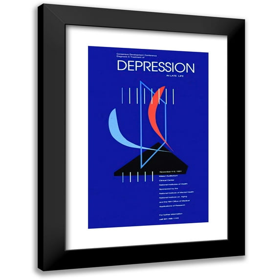 National Institutes of Health 17x24 Black Modern Framed Museum Art Print Titled - Diagnosis and Treatment of Depression in Late Life (1991)