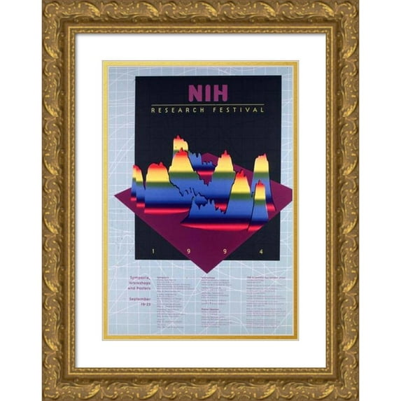 National Institutes of Health 18x24 Gold Ornate Framed and Double Matted Museum Art Print Titled - Nih Research Festival 1994 (1994)