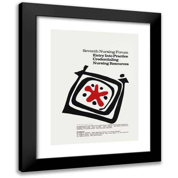 National Institutes of Health 19x24 Black Modern Framed Museum Art Print Titled - Entry into Practice Credentialing Nursing Resources (1980)