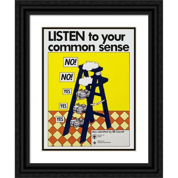 National Institutes of Health 19x24 Black Ornate Framed Double Matted Museum Art Print Titled: Listen to Your Common Sense