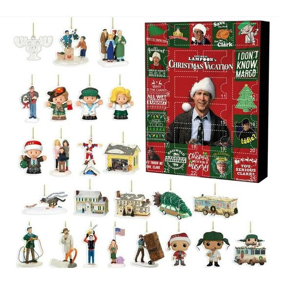 National Lampoon’s 2025 Christmas Vacation Advent Calendar 24-Day Figurine Collection, Panoramic View & Festive Toy Gift