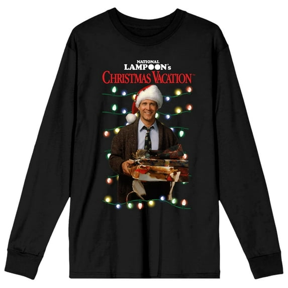 National Lampoon's Christmas Vacation Christmas Gifts Juniors Black Long Sleeve Tee-3XL