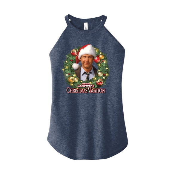 National Lampoon's Christmas Vacation - Clark Holiday Wreath - Juniors High Neck Tank Top