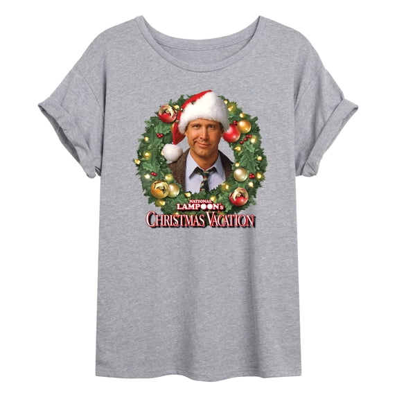 National Lampoon's Christmas Vacation - Clark Holiday Wreath - Juniors Ideal Flowy Muscle T-Shirt