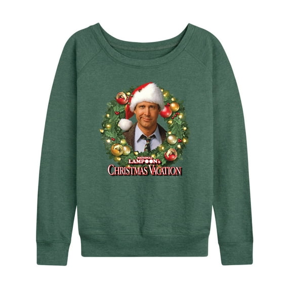 National Lampoon's Christmas Vacation - Clark Holiday Wreath - Women's Lightweight French Terry Long Sleeve Shirt