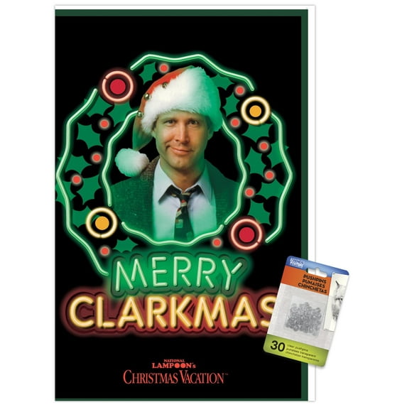 National Lampoon's Christmas Vacation - Clark Wall Poster with Push Pins, 14.725" x 22.375"