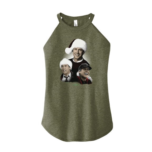 National Lampoon's Christmas Vacation - Expression of Clark - Juniors High Neck Tank Top