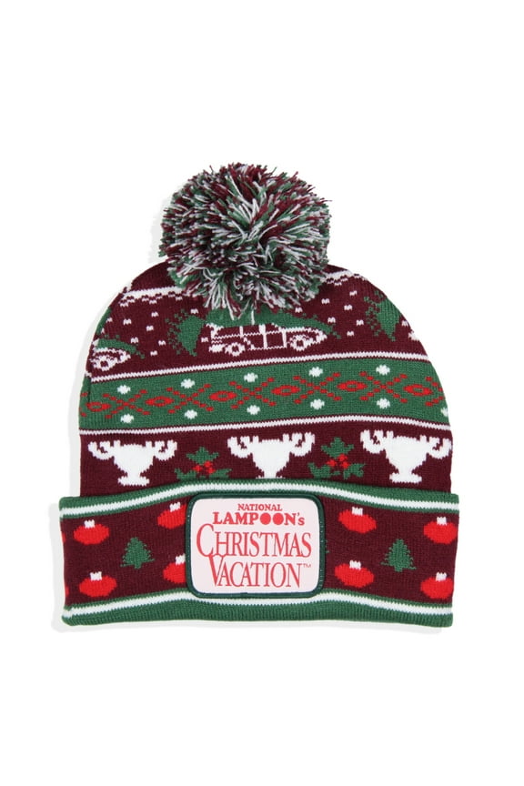 National Lampoon's Christmas Vacation Fair Isle Cuffed Pom Beanie Hat