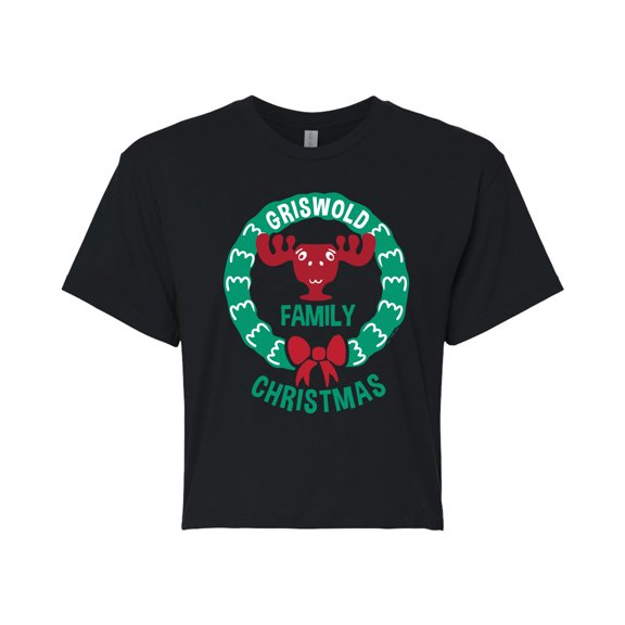 National Lampoon's Christmas Vacation - Griswold Family Christmas - Juniors Cropped Cotton Blend T-Shirt