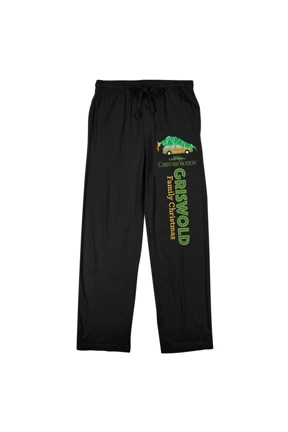 National Lampoon's Christmas Vacation Griswold Family Christmas Men's Black Sleep Pajama Pants-Small