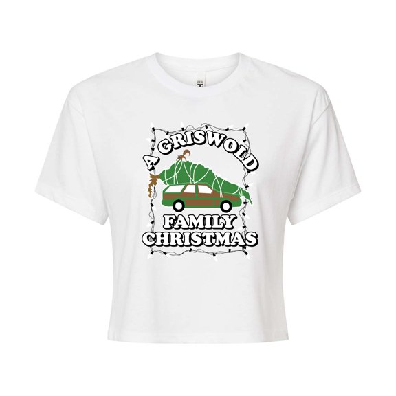 National Lampoon's Christmas Vacation - Griswold Family Christmas Tree - Juniors Cropped Cotton Blend T-Shirt