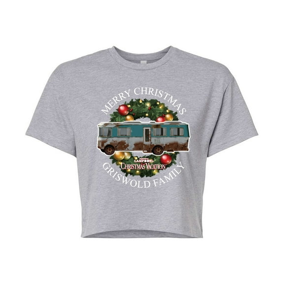 National Lampoon's Christmas Vacation - Griswold's RV - Juniors Cropped Cotton Blend T-Shirt