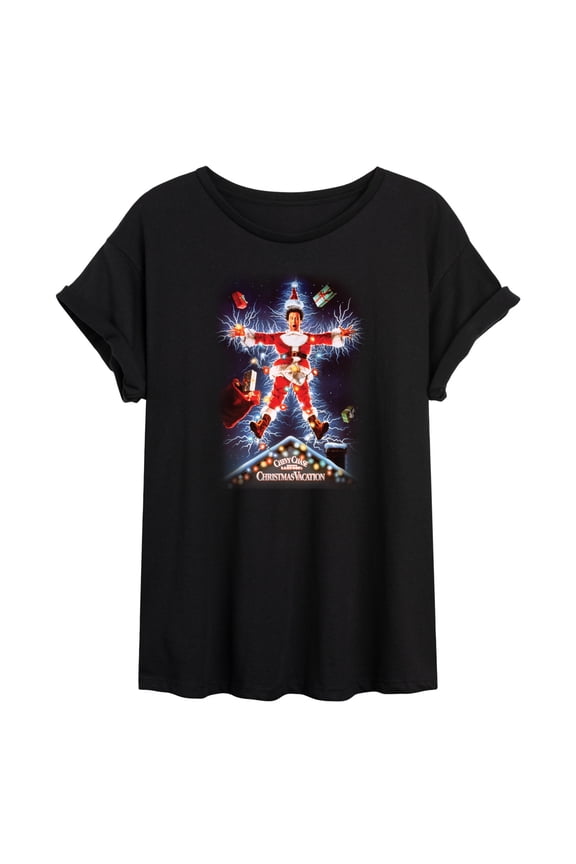National Lampoon's Christmas Vacation - Holiday Light Electrocuted - Women's Oversized T-Shirt
