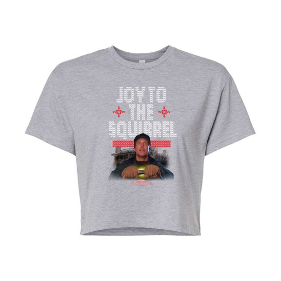 National Lampoon's Christmas Vacation - Joy To The Squirrel - Juniors Cropped Cotton Blend T-Shirt