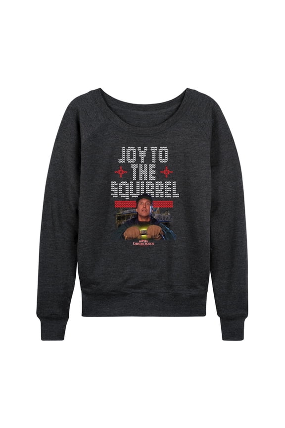 National Lampoon's Christmas Vacation - Joy To The Squirrel - Women's Lightweight French Terry Long Sleeve Shirt