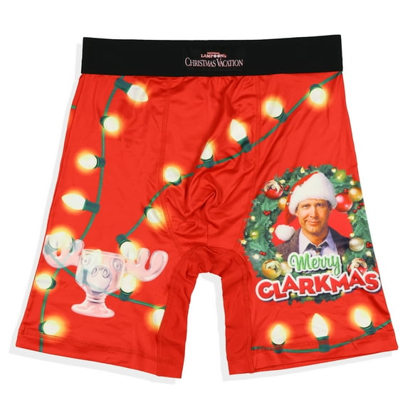 National Lampoon's Christmas Vacation Mens' Boxer Briefs Merry Clarkmas Marty Moose Mug Holiday Classic Movie Underwear