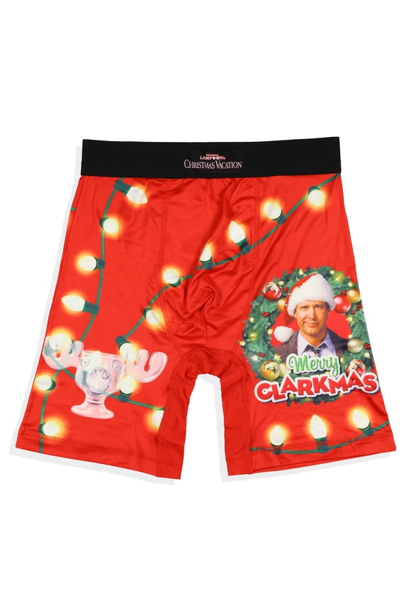 National Lampoon's Christmas Vacation Mens' Boxer Briefs Merry Clarkmas Marty Moose Mug Holiday Classic Movie Underwear
