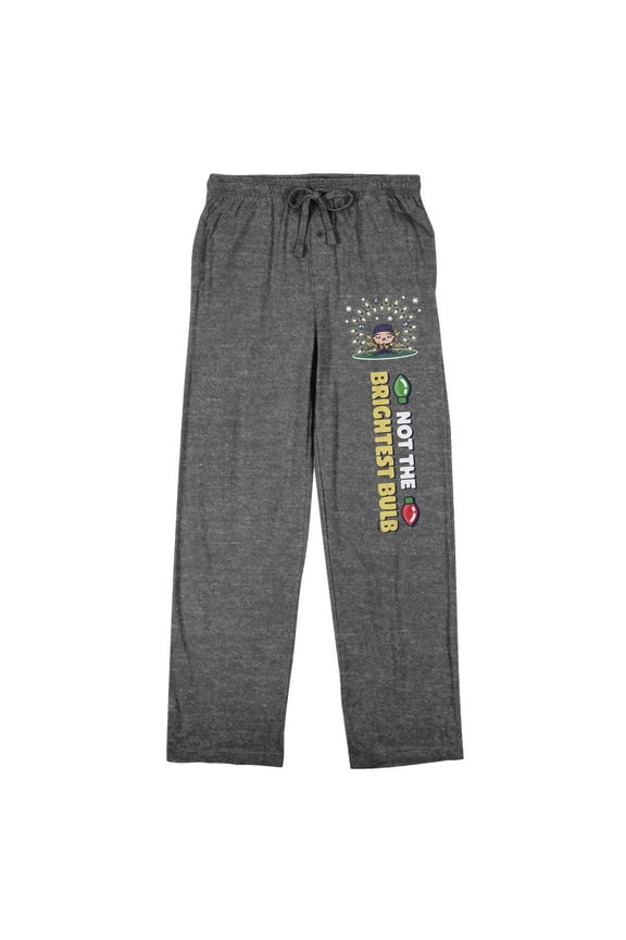 National Lampoon's Christmas Vacation "Not The Brightest Bulb" Men's Heather Gray Sleep Pajama Pants-Medium