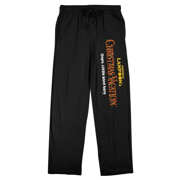National Lampoon's Christmas Vacation Oops Little Knot Here Men's Black Sleep Pajama Pants-Medium