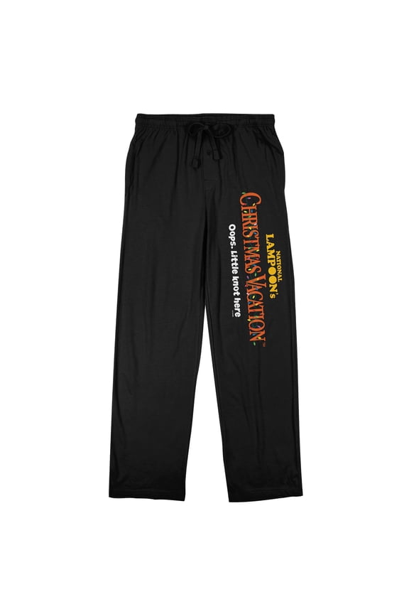 National Lampoon's Christmas Vacation Oops Little Knot Here Men's Black Sleep Pajama Pants-XL