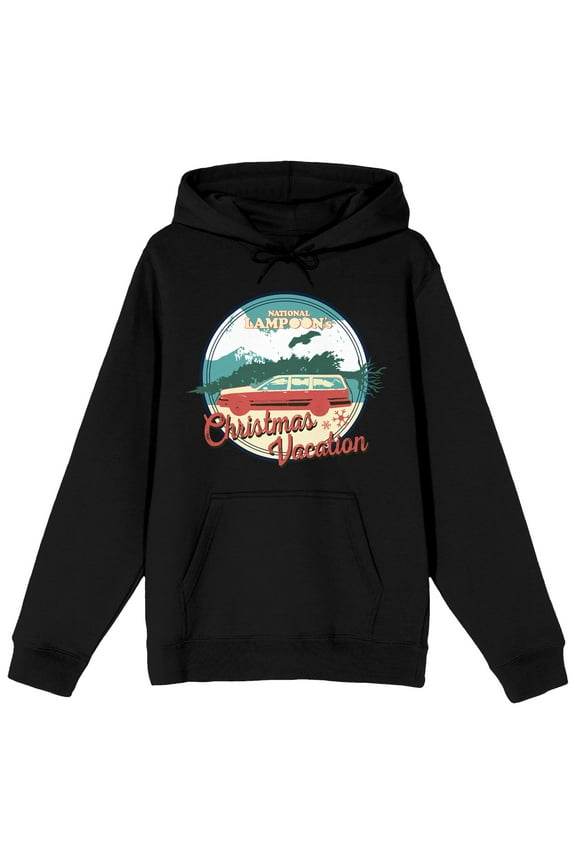 National Lampoon's Christmas Vacation Red Car Men's Black Sweatshirt-3XL