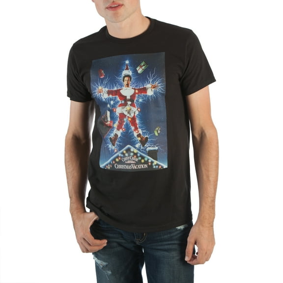 National Lampoon's Christmas Vacation Santa Claus Black T-Shirt X-Large