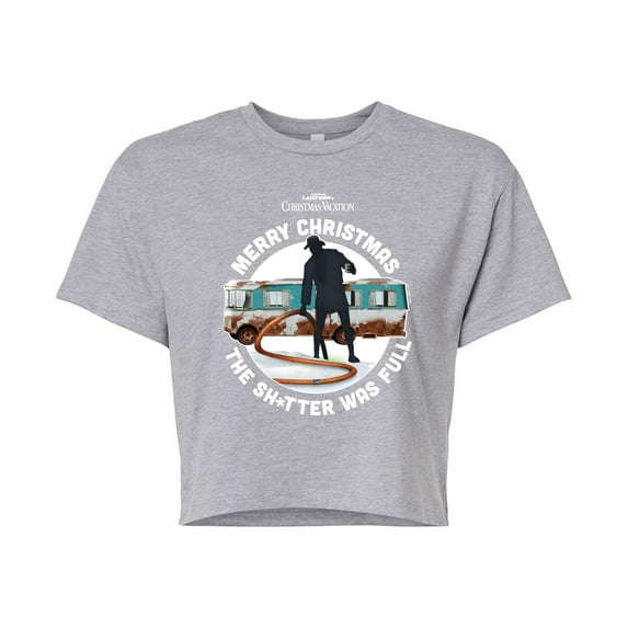 National Lampoon's Christmas Vacation - The Sh*tter Was Full - Juniors Cropped Cotton Blend T-Shirt