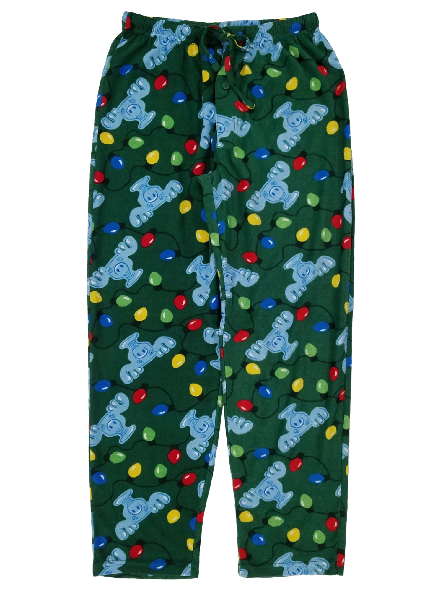National Lampoons Christmas Vacation Mens Green Fleece Pajama Bottoms