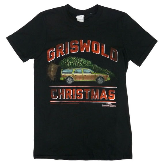 National Lampoons Mens Black Griswold Family Christmas T-Shirt S