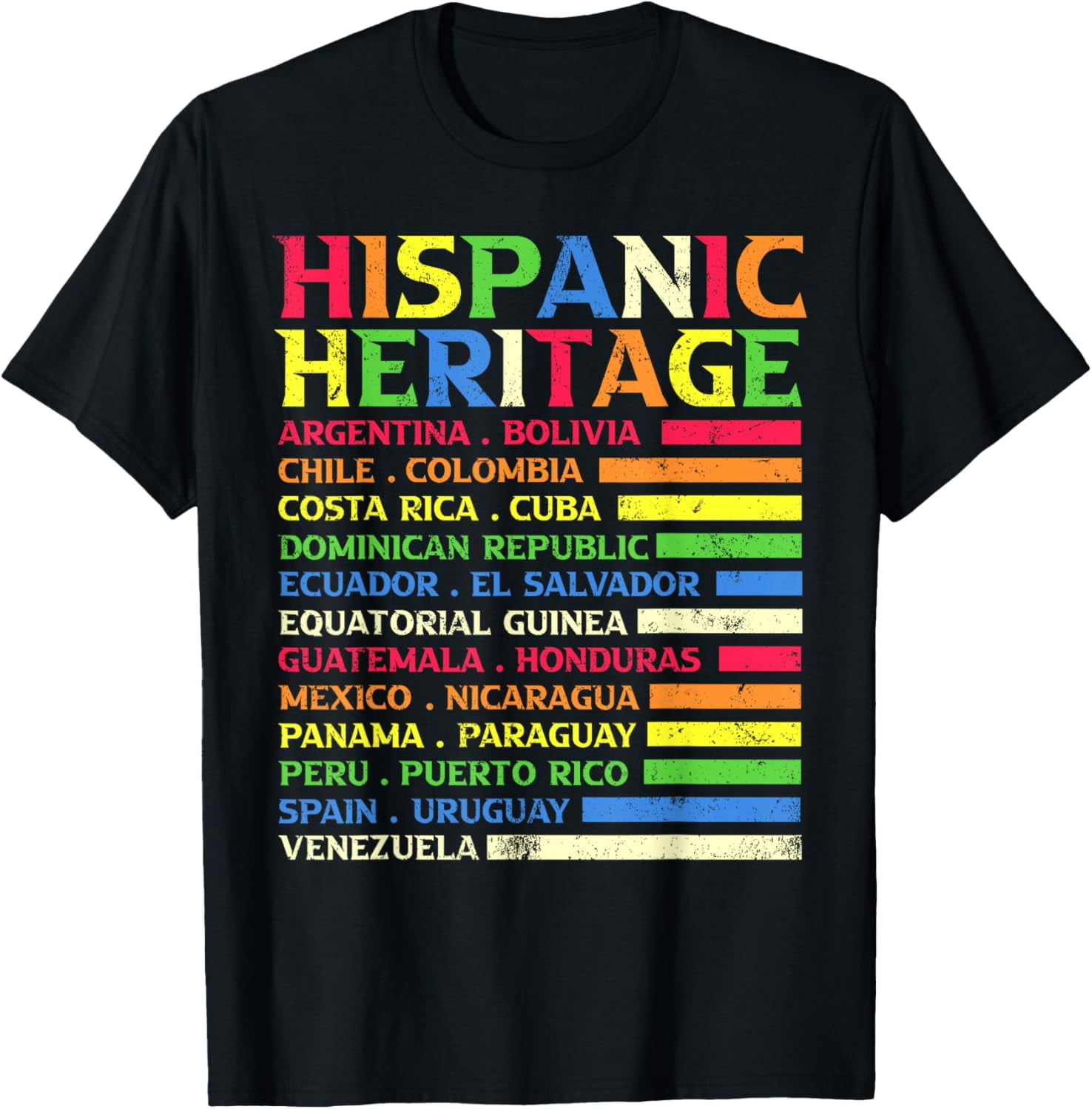 National Latino Countries Flag Hispanic Heritage Month 2024 TShirt