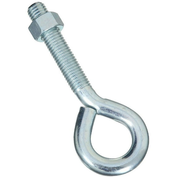 National Hardware Eye Bolt N347-666 Zinc Plated - Steel, Hex Nut Included - 0.62" x 6", 3 Pack