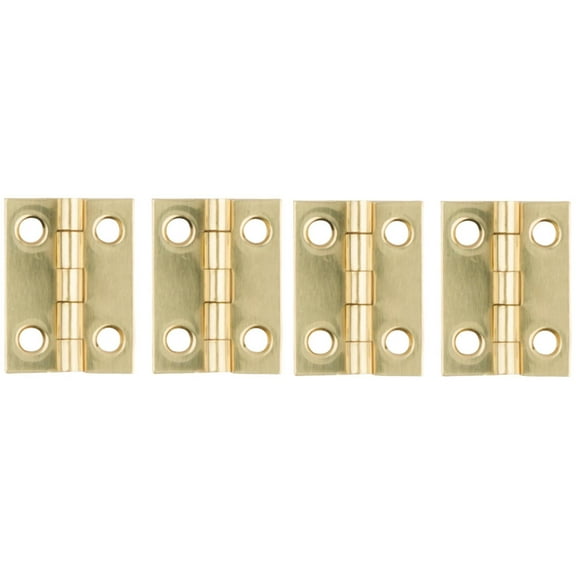 National Hardware N211-177 Decorative Narrow Hinge, 1 in H Door Leaf, 0.02 in Thick Door Leaf, Brass, Solid Brass, 2 lb