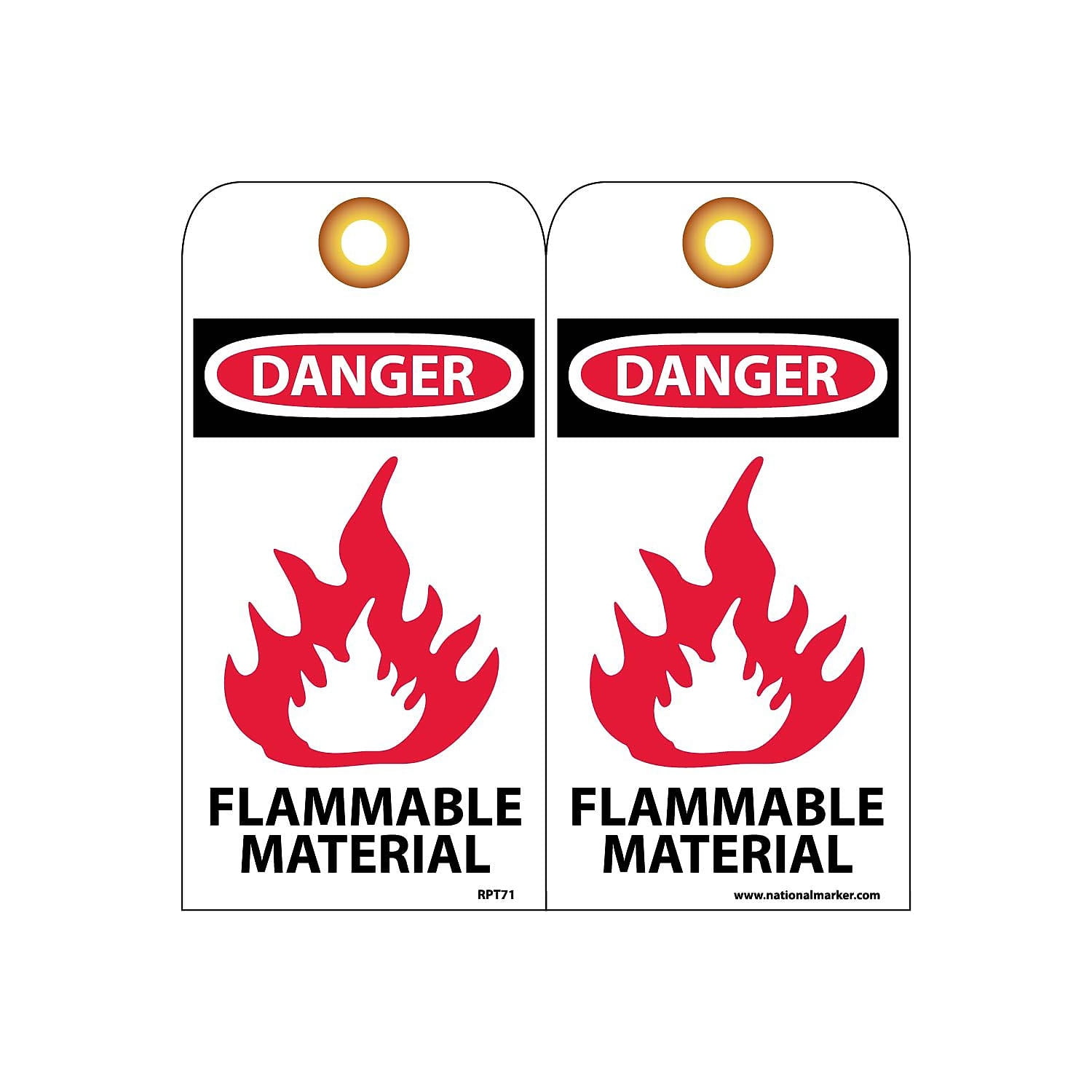 National Marker Accident Prevention Tags; Danger Flammable Material 6X3 ...