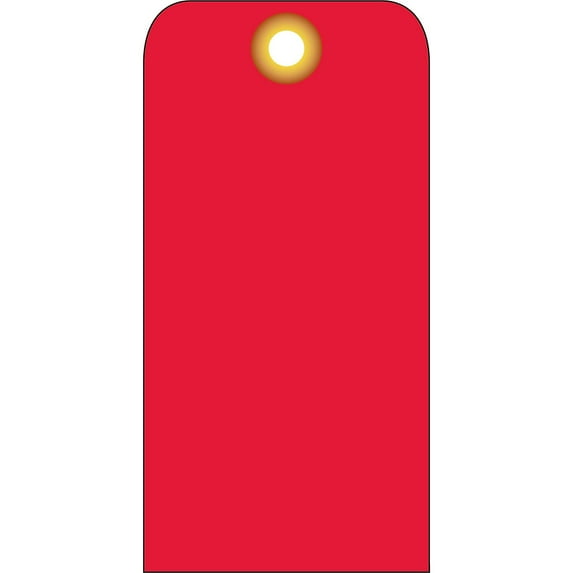 National Marker Accident Prevention Tags Red Blank 6" x 3" .015 Mil Unrip Vinyl 25 Pk W/ Grommet