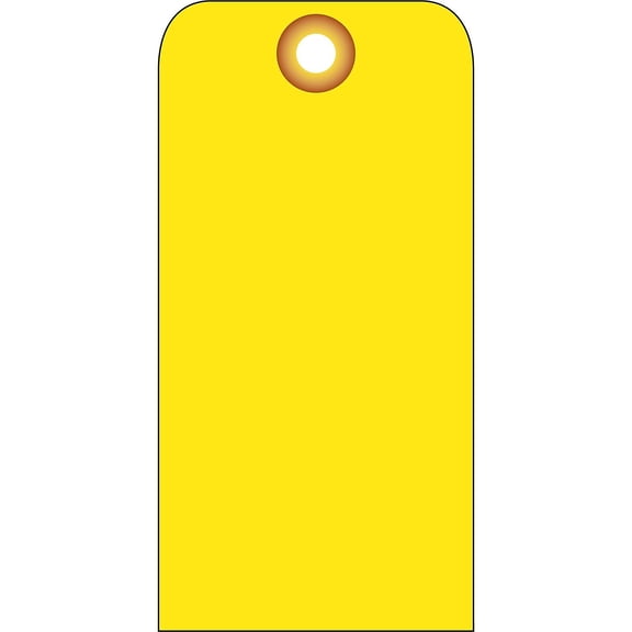 National Marker Accident Prevention Tags Yellow Blank 6" x 3" .015 Mil Unrip Vinyl 25 Pk W/ Grommet