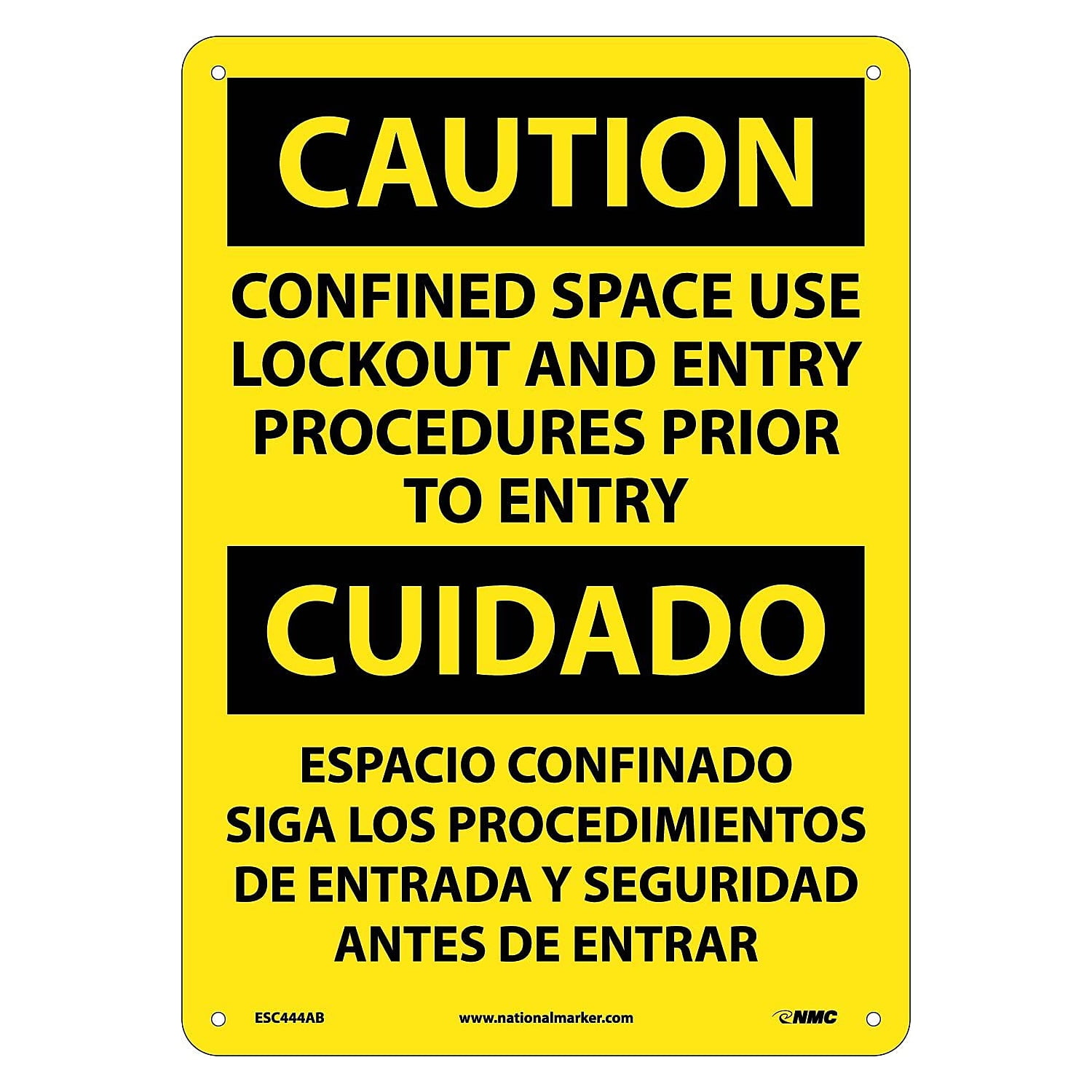 National Marker Caution Confined Space Use Lockout And Entry Procedures ...