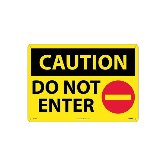 National Marker Caution Signs; Do Not Enter Graphic 14X20 Rigid Plastic C665RC